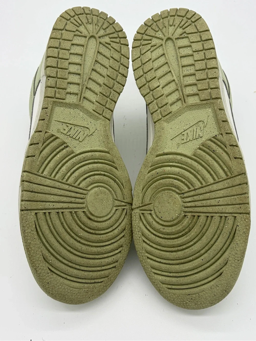 Nike Dunk Low-Top Sneakers in Sage Green and White Women’s 7